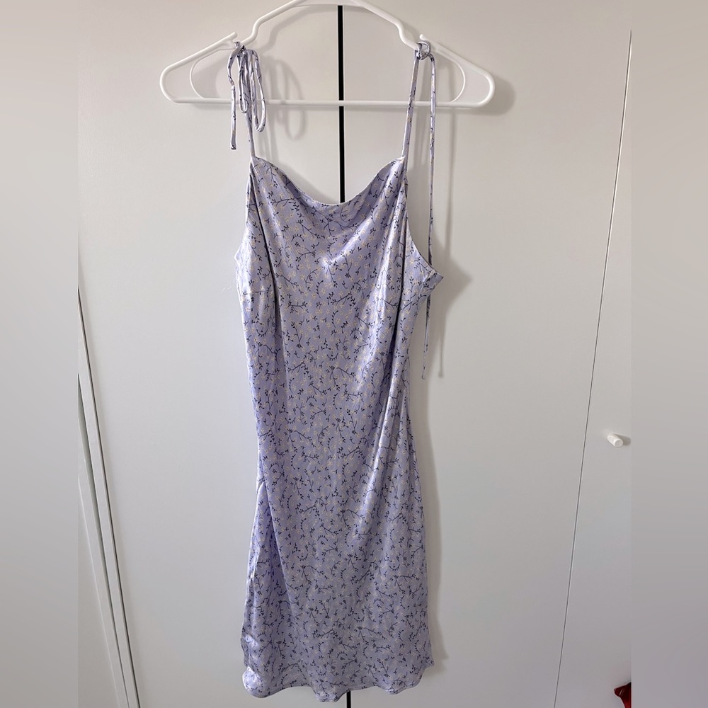 Short silky floral dress